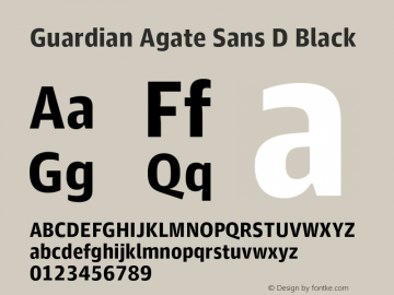 Guardian Agate Sans D Black Version 1.200; 2011 Font Sample
