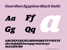 Guardian Egyptian Black Italic Version 1.200; 2011图片样张