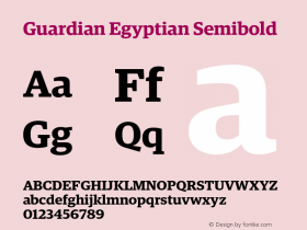 Guardian Egyptian Semibold Version 1.200; 2011图片样张