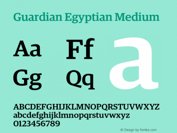 Guardian Egyptian Medium Version 1.200; 2011图片样张