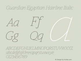 Guardian Egyptian Hairline Italic Version 1.200; 2011图片样张