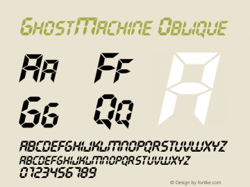 GhostMachine Oblique Rev. 003.000 Font Sample