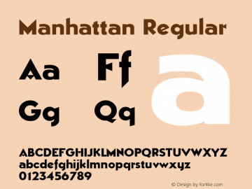 Manhattan Regular Rev. 003.000 Font Sample