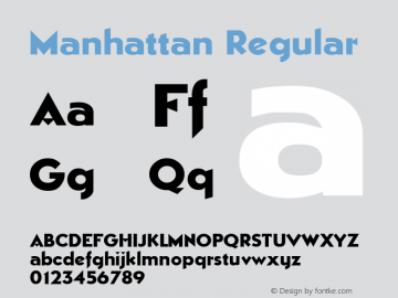 Manhattan Regular Rev. 003.000 Font Sample