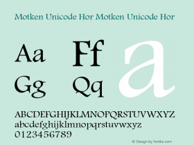 Motken Unicode Hor Motken Unicode Hor Motken Unicode Hor Font Sample