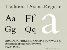 Traditional Arabic Regular Version 1.01 Font Sample