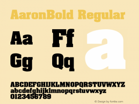 AaronBold Regular Unknown Font Sample