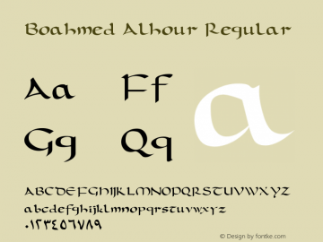 Boahmed Alhour Regular 01-01- 2004 Font Sample