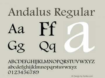 Andalus Regular Version 1.01图片样张