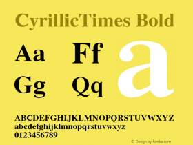 CyrillicTimes Bold 001.000 Font Sample