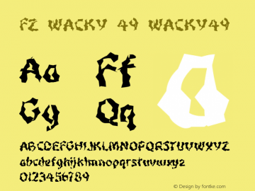 FZ WACKY 49 WACKY49 Version 1.000 Font Sample