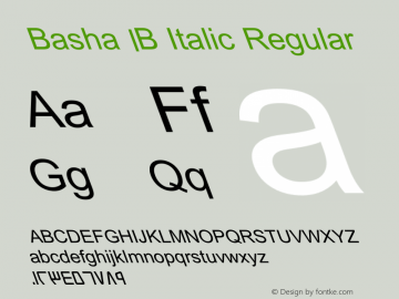 Basha 1B Italic Regular Version 2.00 August 26, 2007图片样张