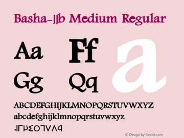 Basha-11b Medium Regular Version 2.00 October 17, 2007 Font Sample