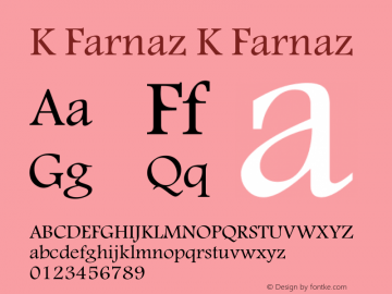 K Farnaz K Farnaz 1.0 Font Sample