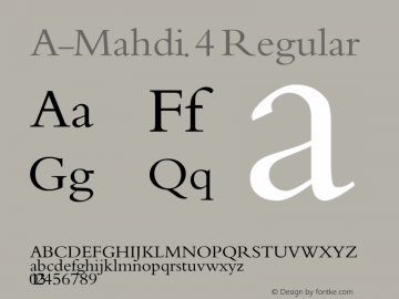 A- Mahdi.4 Regular Ya Mahdi Adrekna Font Sample