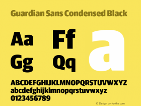 Guardian Sans Condensed Black Version 1.200; 2016 Font Sample