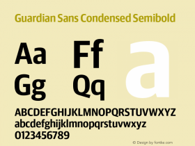 Guardian Sans Condensed Semibold Version 1.200; 2016 Font Sample