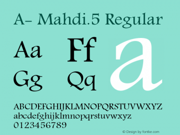 A- Mahdi.5 Regular Ya Mahdi Adrekna Font Sample