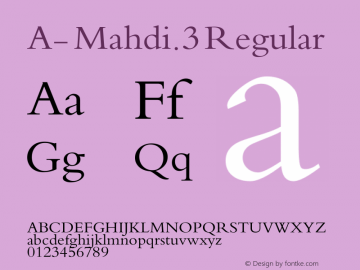 A- Mahdi.3 Regular 2.00 March 10, 2004 Font Sample