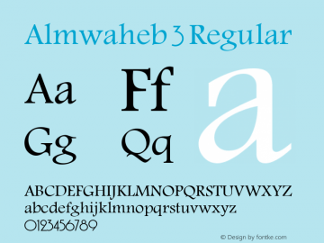 Almwaheb 3 Regular 1425 H Font Sample