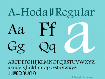 A- Hoda 2 Regular 2.00 October 20, 2003 Font Sample