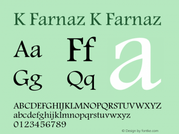 K Farnaz K Farnaz 1.0 Font Sample