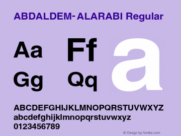 ABDALDEM-ALARABI Regular mohammad 2001 Font Sample