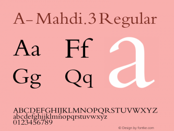 A- Mahdi.3 Regular 2.00 March 10, 2004 Font Sample