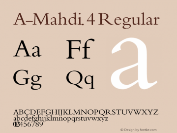 A- Mahdi.4 Regular Ya Mahdi Adrekna Font Sample