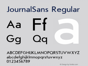 JournalSans Regular Converted from d:\win\system\JSN_____.TF1 by ALLTYPE Font Sample