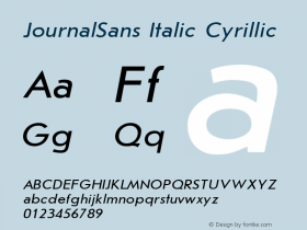 JournalSans Italic Cyrillic 001.000图片样张