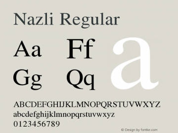 Nazli Regular Version 2.900 2004 Font Sample