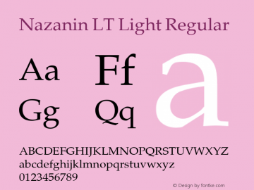 Nazanin LT Light Regular Version 1.10 Build 106图片样张