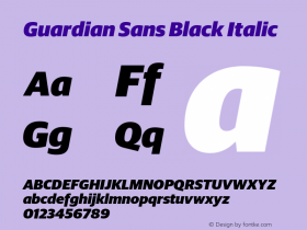 Guardian Sans Black Italic Version 1.200; 2016图片样张