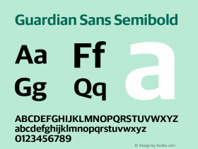 Guardian Sans Semibold Version 1.200; 2016 Font Sample