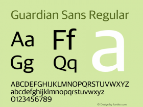 Guardian Sans Regular Version 1.200; 2016 Font Sample