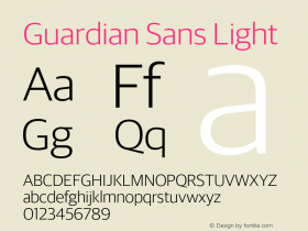 Guardian Sans Light Version 1.200; 2016 Font Sample