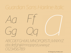 Guardian Sans Hairline Italic Version 1.200; 2016图片样张