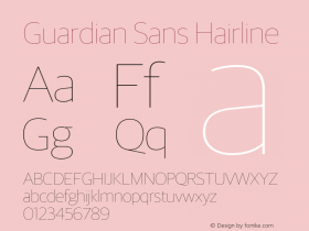 Guardian Sans Hairline Version 1.200; 2016 Font Sample
