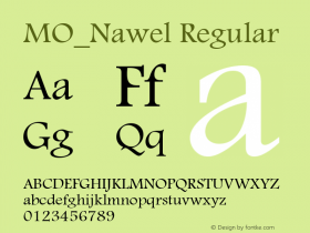 MO_Nawel Regular 1.0 2001 Font Sample