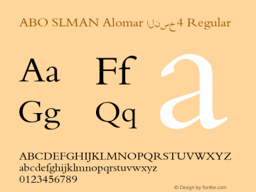 ABO SLMAN Alomar النسخ4 Regular Glyph Systems 5-April-96 Font Sample