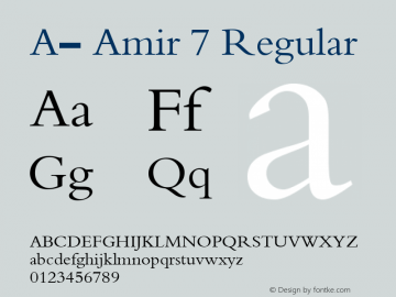 A- Amir 7 Regular Ya Mahdi Adrekna Font Sample