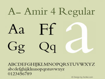 A- Amir 4 Regular YA Mahdi Adrekna Font Sample