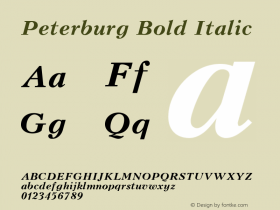 Peterburg Bold Italic 001.000 Font Sample