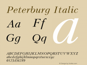 Peterburg Italic 001.000 Font Sample