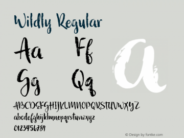 Wildly Regular Version 1.000 2016 initial release Font Sample