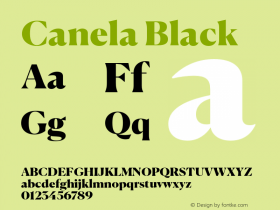 Canela Black Version 1.1 2016 Font Sample