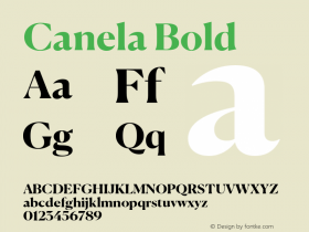 Canela Bold Version 1.1 2016 Font Sample