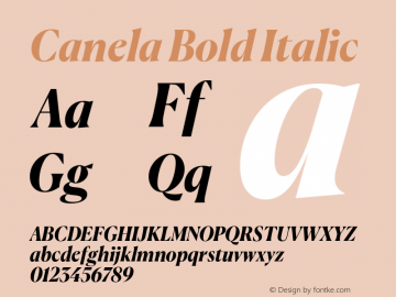 Canela Bold Italic Version 1.1 2016图片样张
