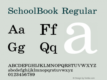 SchoolBook Regular Converted from d:\win\system\SCN_____.TF1 by ALLTYPE图片样张